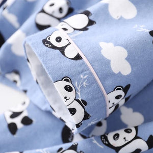 Panda Print Tee & Pants Pajamas Set