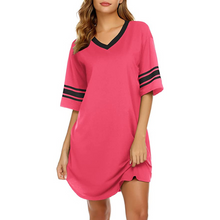 Load image into Gallery viewer, Cotton V Neck Short Sleeve Loose Comfy Shirt and Sleepwear
