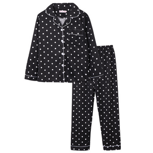 Black Wave Point Pajamas Set