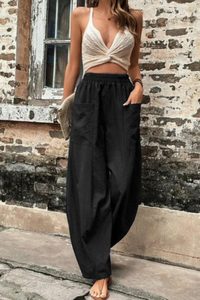 Drawstring Wide Leg Palazzo