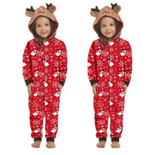 Load image into Gallery viewer, Jumpsuit with hoodie Matching family Christmas Pajama Set
