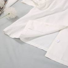 Load image into Gallery viewer, White Cotton and Linen Loose Fit Wide Leg Pajamas Set
