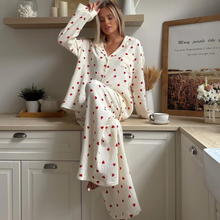 Load image into Gallery viewer, Love Print Pure Cotton Wide Leg Pajamas Set
