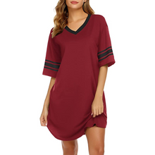 Load image into Gallery viewer, Cotton V Neck Short Sleeve Loose Comfy Shirt and Sleepwear
