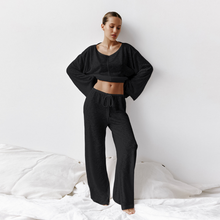 Load image into Gallery viewer, Loose Fit Pure Cotton Wide Leg Pajamas Set
