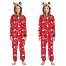 Load image into Gallery viewer, Jumpsuit with hoodie Matching family Christmas Pajama Set
