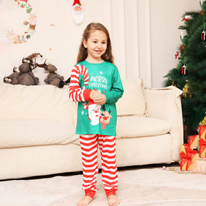 Santa Holiday Striped Family Matching Pajamas