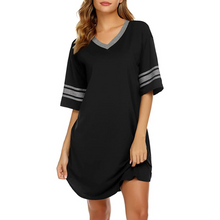 Load image into Gallery viewer, Cotton V Neck Short Sleeve Loose Comfy Shirt and Sleepwear
