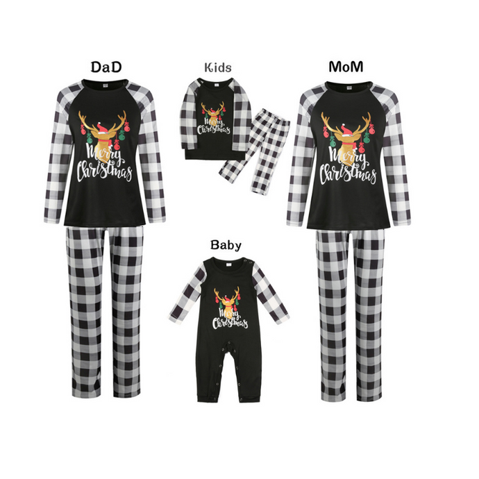 Black & White Merry Christmas Pajama Set