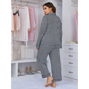 Black and White Plus Size Pajamas Set