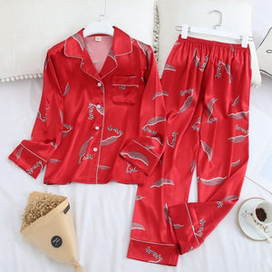 Feather Silk Pajama Set