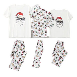 White Santa Matching Family Pajamas